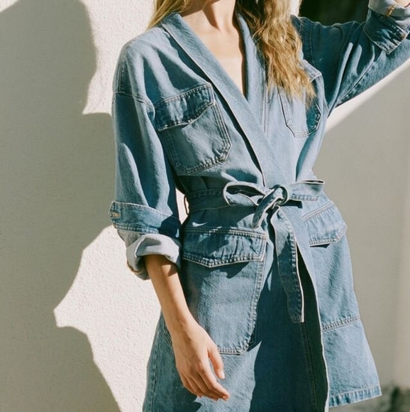 Free People x Boyish Denim Kimono Jacket Dress/Small - Picture 3 of 16